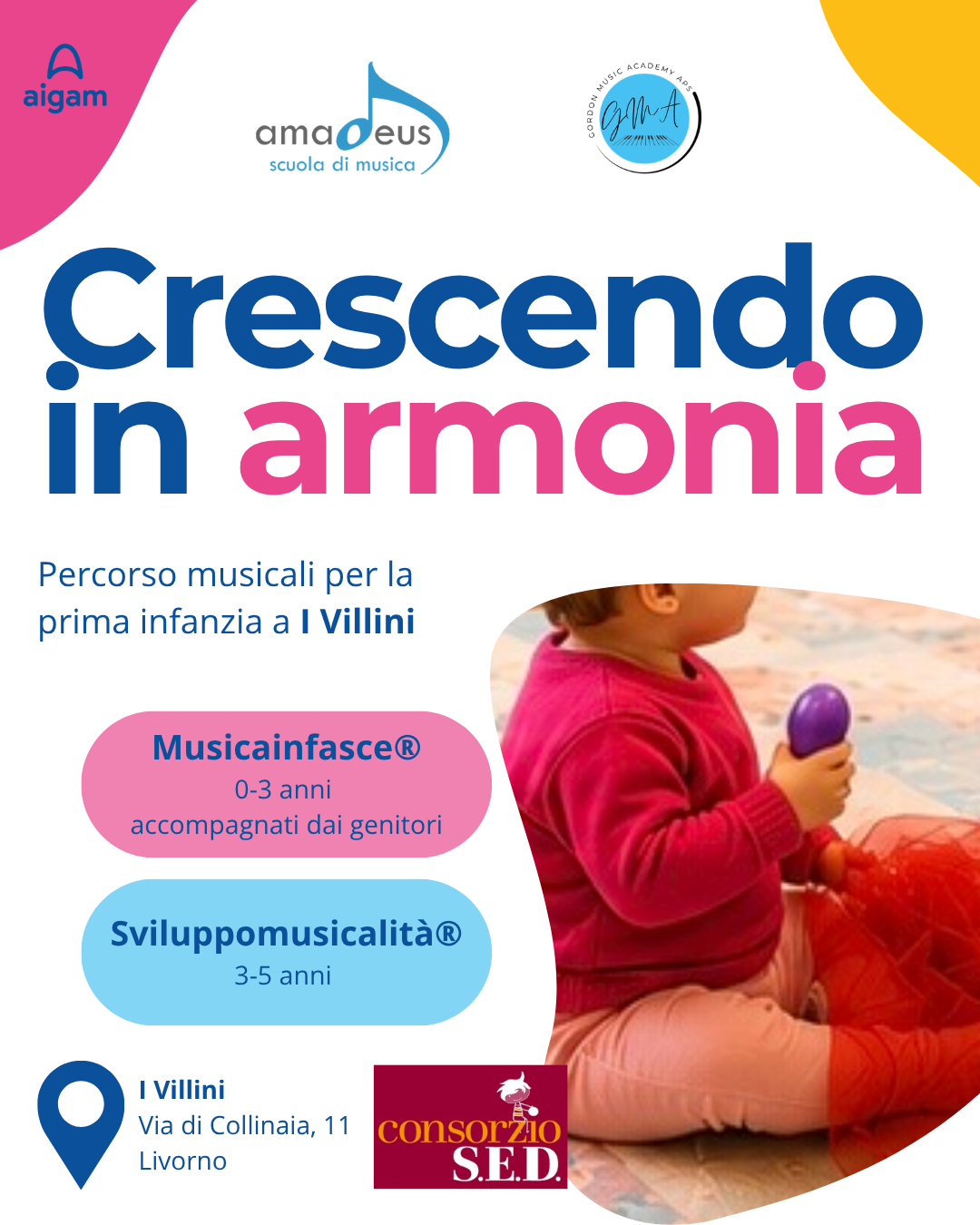 Crescendo in armonia - corsi Musicainfasce e SviluppoMusicalità ai Villini di Livorno